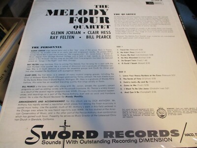 60's THE MELODY FOUR QUARTET S/T LP Sword SS 2418 Christian Gospel