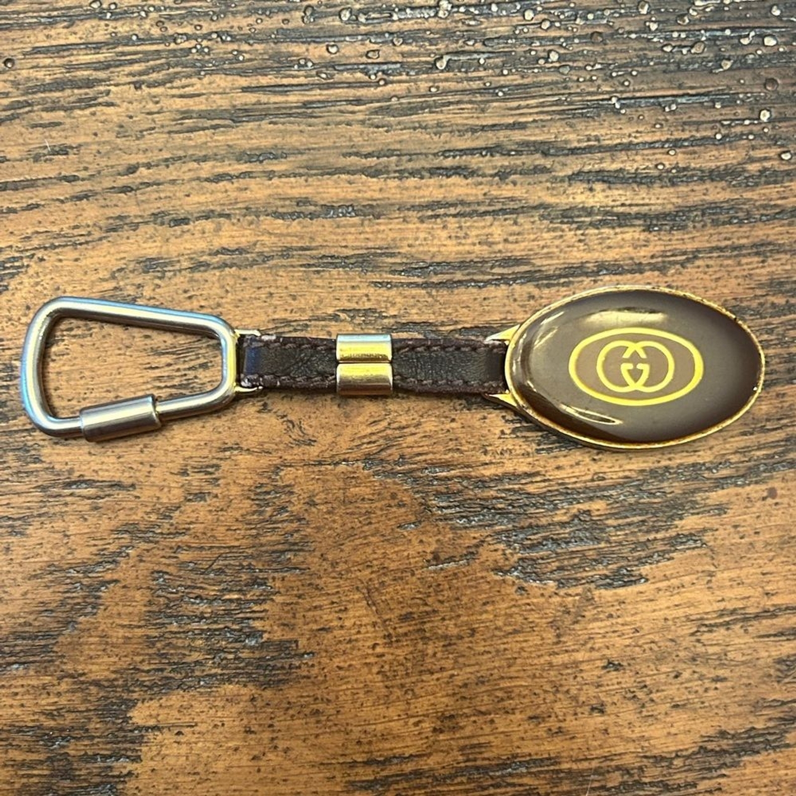 Authentic GUCCI Keyring GP Interlocking Gold Dark… - image 4