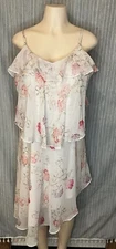 a.n.d eway Boho Asymmetrical Tiered Ruffle Floral Fairy Sundress Size L