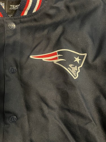 New England Patriots Poly Twill Embroidered Jacket Navy Blue LARGE - Picture 18 of 19