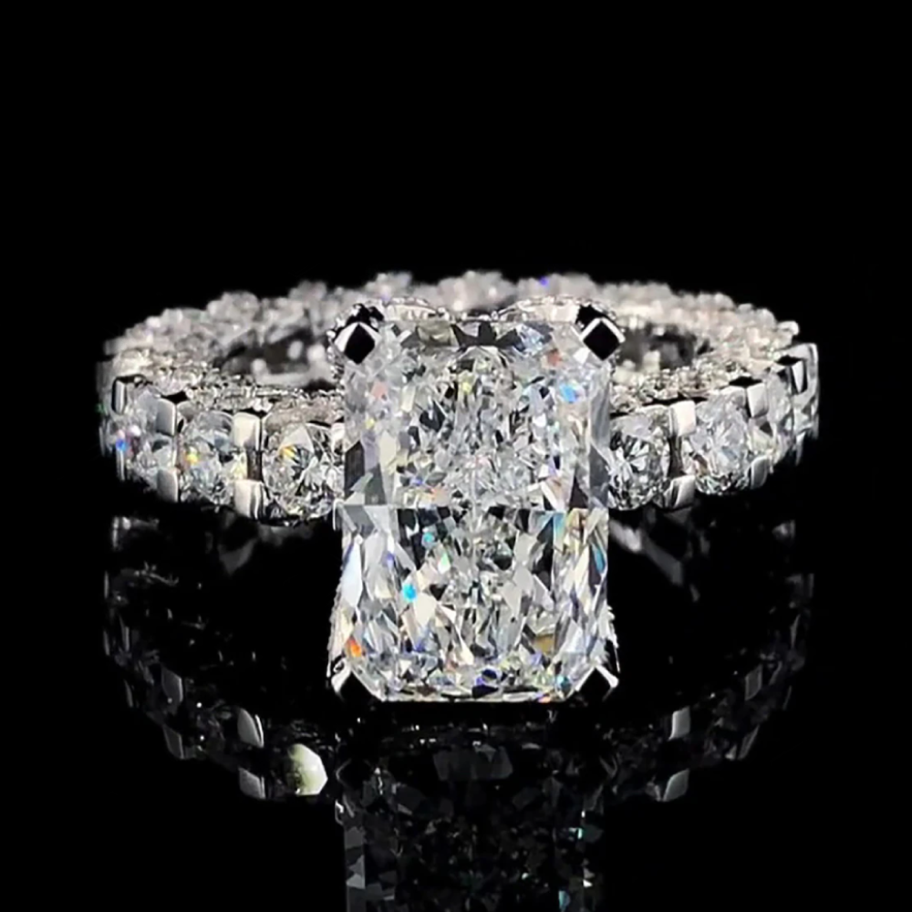 Radiant Cut 6.20 Ct IGI Lab Created 950 Platinum Diamond Engagement Ring