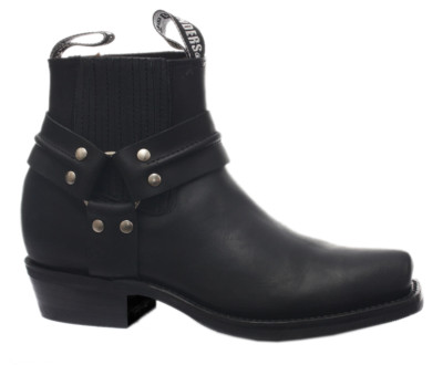 Grinders Renegade Lo Schwarz Unisex Leder Stiefel Cowboy Western Biker Stiefeletten