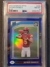 Jayden Daniels 2024 Optic Blue Prizm /199 PSA 8 Rated Rookie