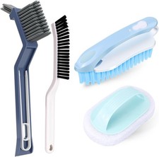 4-Piece Cleaning Brush Set for Household Bathroom, Kitchen, Floor  Crevice Use
