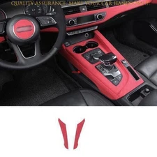 For Audi A4 A5 S4 S5 2017-2024 Red Suede Console Gear Shift Both Side Trim 2PCS