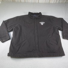Pittsburgh Penguins Jacket Mens XL Black Canvas Bomber Reebok NHL Hockey Logo