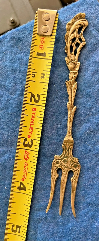 Italy 835 Silver Antique 4 1/2 inch Pickle Fork