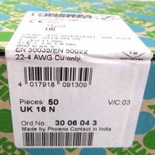 50pcs Phoenix Contact UK 16 N 3006043 Straight through terminal blocks