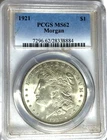 1921 $1 Morgan Silver Dollar MS62 PCGS Uncirculated Philadelphia