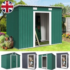 8x4 6x4ft Metal Garden Shed Outdoor Storage House Heavy Duty Tool Organizer Box