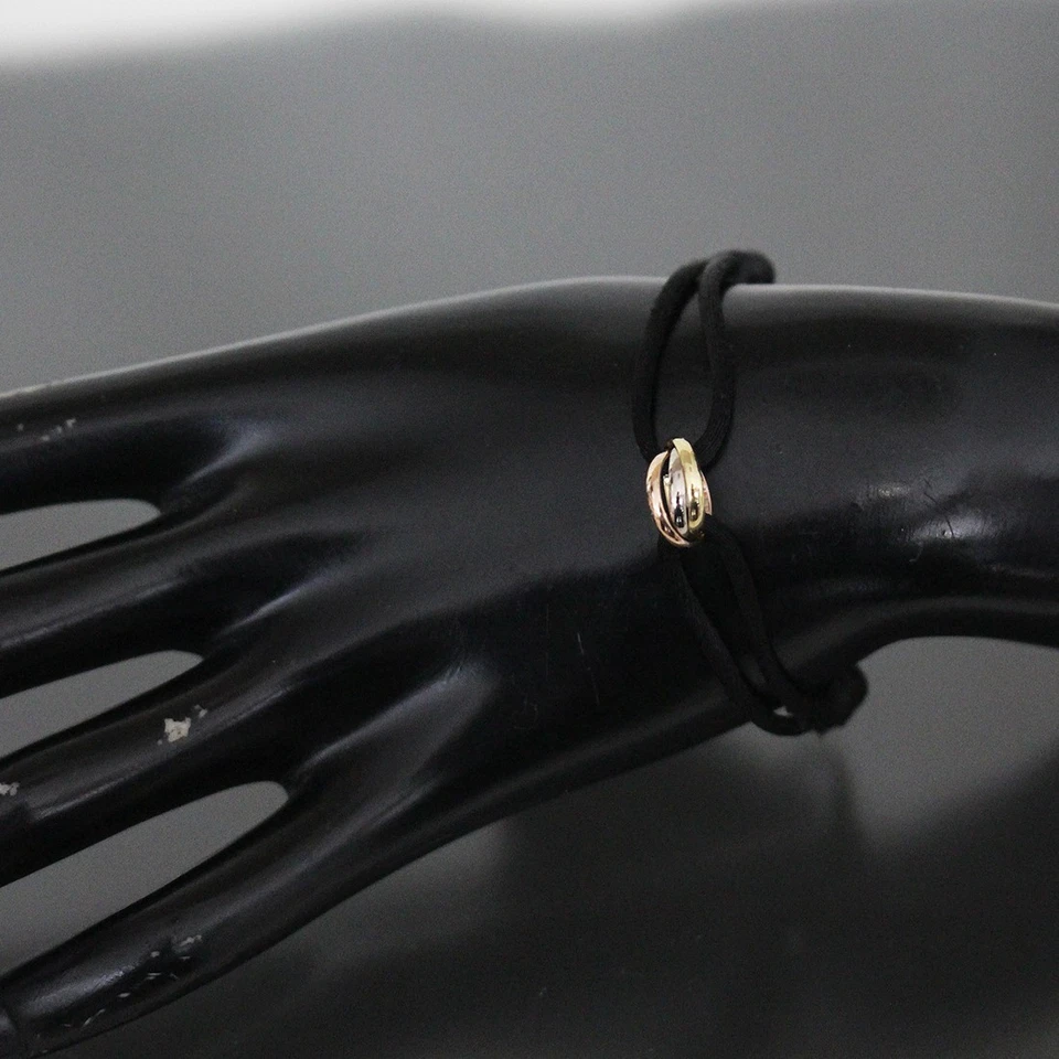 Pulsera Cartier Trinidad Cordón Algodón K18 Recién Pulido Brazalete Ajustable 6398A Foto 4 de 4
