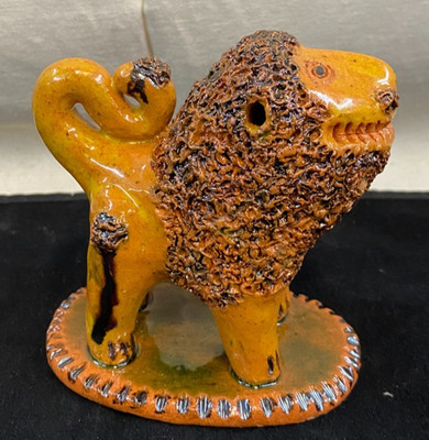 Southern Primitive Folk Art Pottery Shenandoah Style Billy Ray Hussey Lion