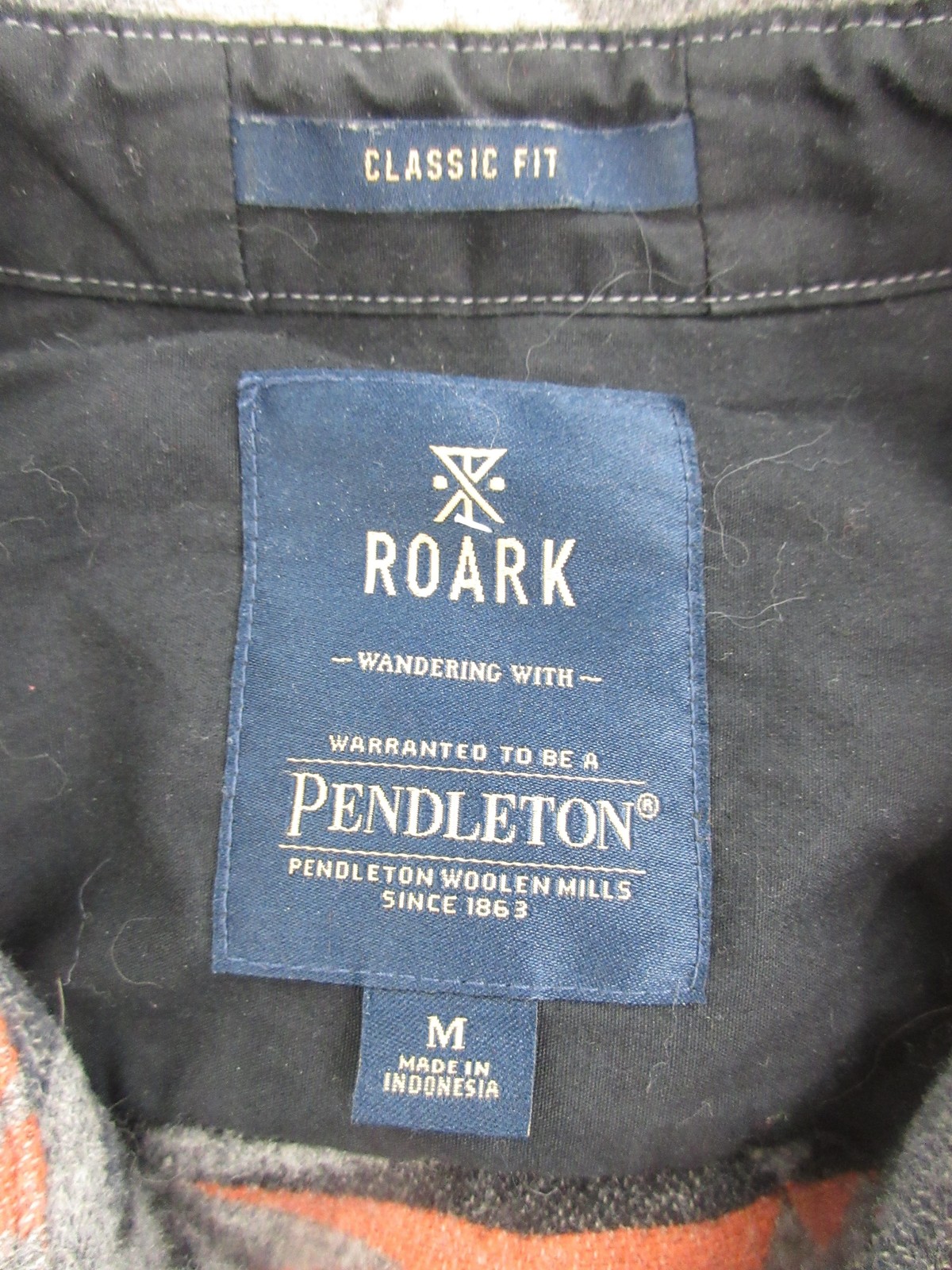 Roark Pendleton Jacket Mens Medium Gray Wool Snap… - image 7