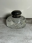 Vintage Tiffany & Co Sterling Silver & Glass Crystal Inkwell Monogrammed