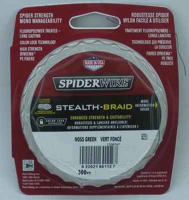 PureFishing 1339748 SCS40G-300 Spiderwire Stealth Braid Line 300 Yd 40Lb