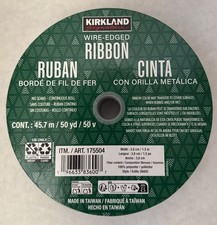 KIRKLAND SIGNATURE WIRE EDGED GIFT WRAP RIBBON Solid Black 1.5 Inch x50 Yard NEW