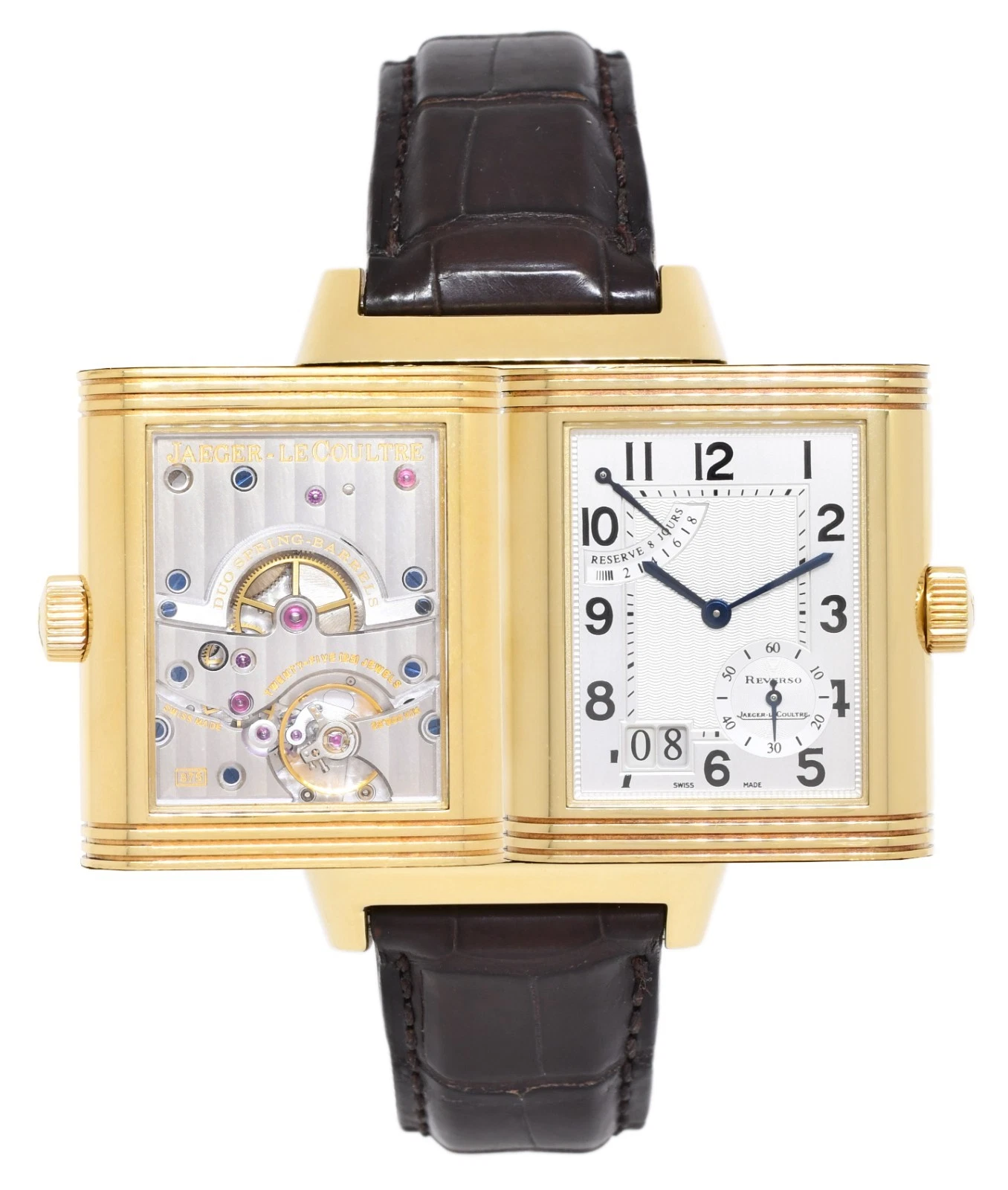 Jaeger LeCoultre — Jaeger LeCoultre Reverso Grande Date 8 Day Yellow Gold Watch Q3001420 240.1.15