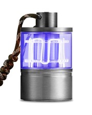 Vintage Aluminum Camping Lantern - Rechargeable Dimmable Warm Mini Light, USB...