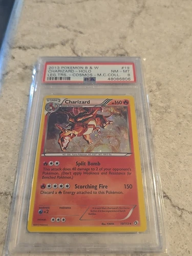 2013 Pokemon B&W #19 Charizard Holo🔥Legendary Treasures Cosmos PSA 8
