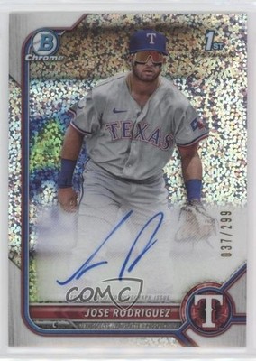2022 Bowman Chrome Prospect Speckle Refractor 37/299 Jose Rodriguez Auto 3m4