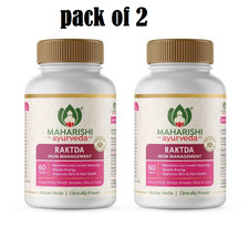 2 packs X Maharishi Ayurveda Raktda 60 Tabs to Energy  Vitality