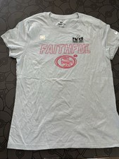 San Francisco 49ers Shirt Women M Gray Red Neon Sign Cotton Gym NFL Nike 