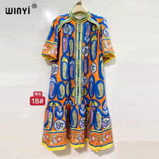 Muslim'S Dresses for Woman Maxi Dress Floral Print Kaftan Abaya Dubai Luxury  Bo
