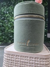 NEW Young Living Essential Oil Round Velvet Green Travel Case For 6 Rollers