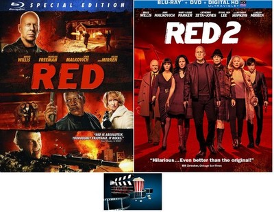 Red One 2 & Red Two 2 Double Feature 2 Blu Ray SET Bruce Willis