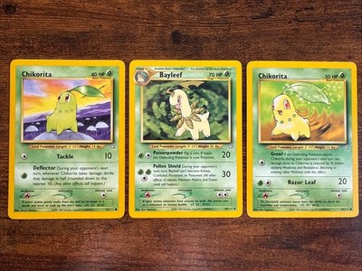 Bayleef 28/111 Neo Genesis + Chikorita 53/111 + Chikorita 54/111 All Three Cards