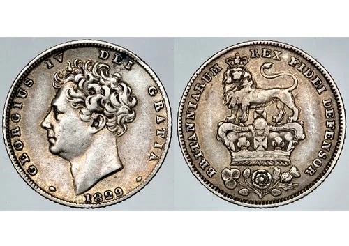 Photo of a 1829 Great Britain Sixpence (1816-1837) from an eBay sale