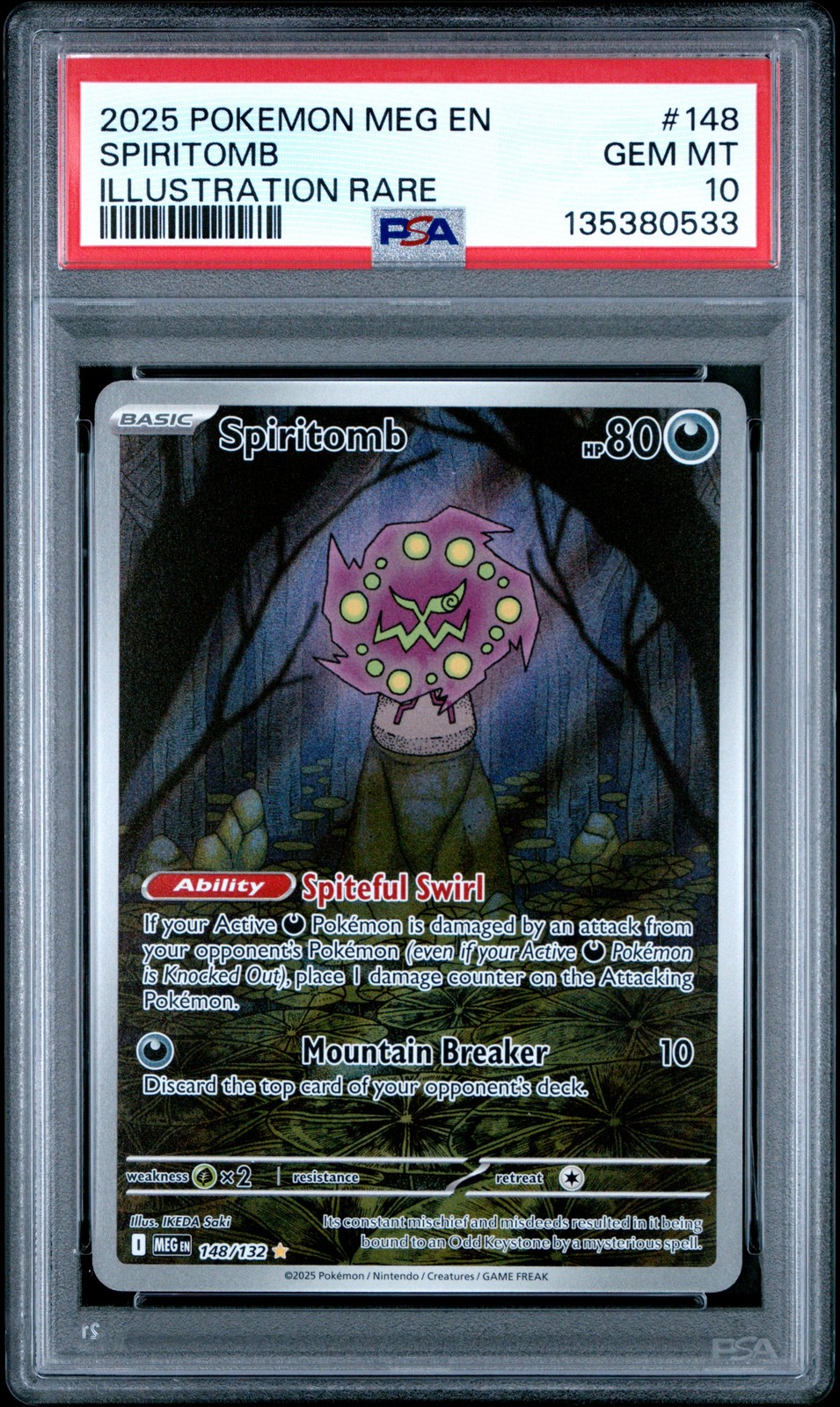 Spiritomb Illustration Rare Pokemon Meg En-Mega Evolution 148 NM PSA 10