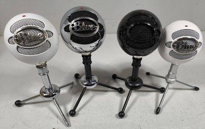 Lot Von 4 Blue Snowball USB Mikrofonen Blau Gebraucht   Funktionstüchtig
