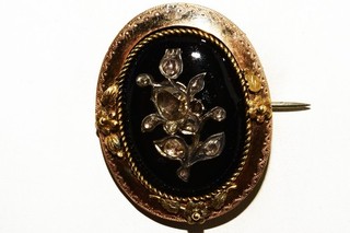 $3 000 14K/10K Gold .45CT Antique Art Deco Natural Diamond Flower Pin Authentic