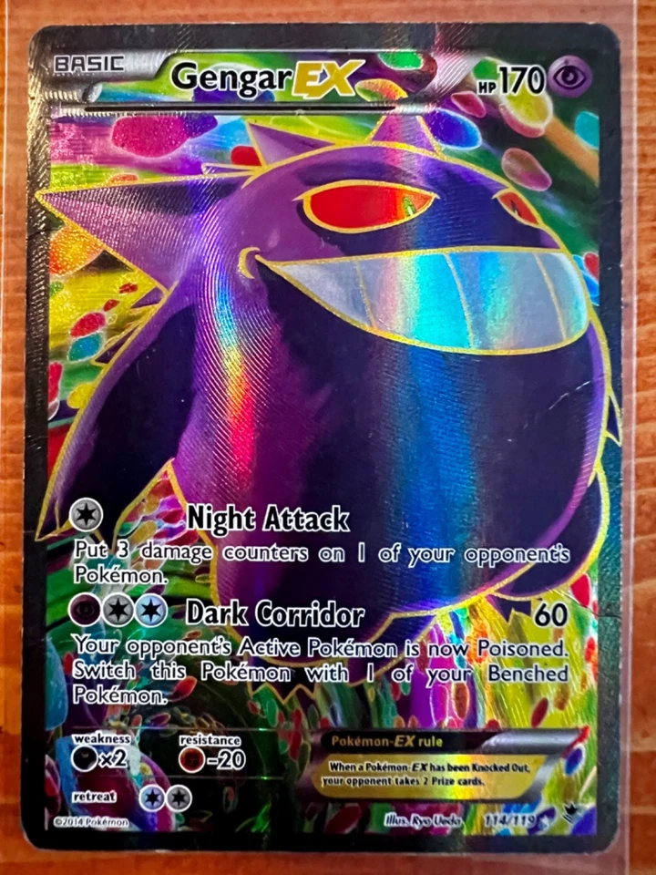 GENGAR EX - XY4-114 Pokemon TCG XY Phantom Forces Ultra Rare Full Art Card (DMG) - Image 2 of 4