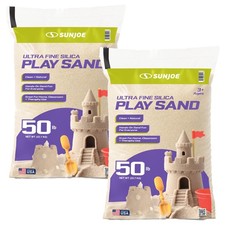Silica Play Sand Ultra Fine 50 Lb 2 Pack PLYSAND50 Beige Sun Joe