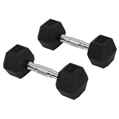 HOMCOM Sechseck Hanteln Set Gewichtheben Übung für Heimfitness 2x5kg