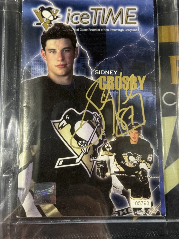 Sidney Crosby Pittsburgh Penguins First Game Autographed Ice Time JSA 4.5 - Image 2 of 2
