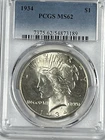 1934 Peace Dollar : PCGS MS62