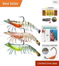 Family-Friendly Pre-Rigged Soft Lures with Ultra-Sharp BKK Hooks (3-Pack)