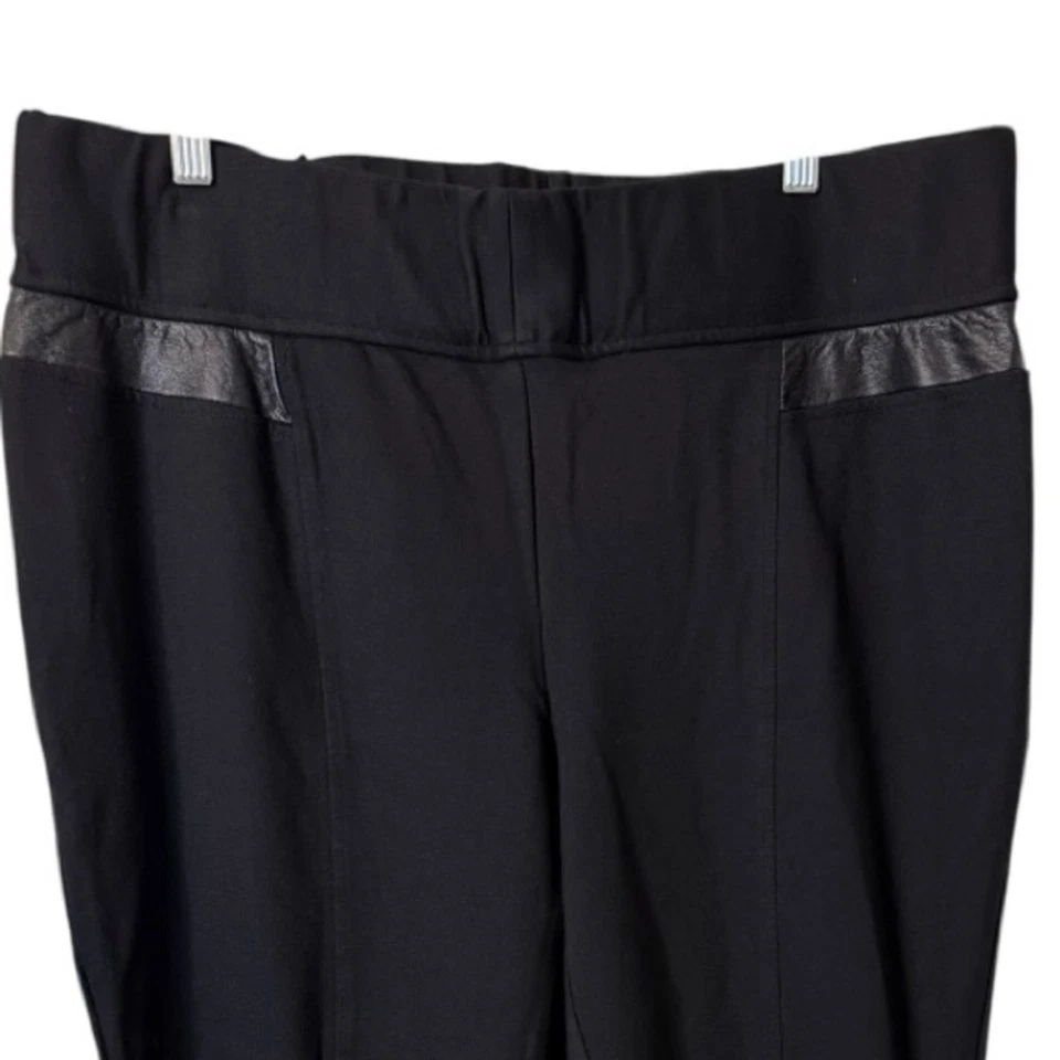 Pantalones Alfani Mujer 20W Negros Elastizados Talla Grande Imitación Cuero Borde Oficina Carrera Foto 4 de 4