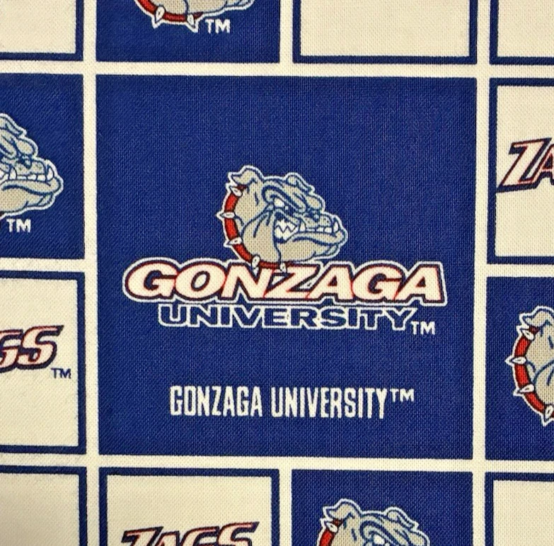 Gonzaga University Cotton Fabric 1 3/4 yards Zags College Football Rare OOP HTF - Image 4 of 4