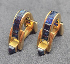 Superb French Blue Sapphire Cufflinks 18k Gold — photo 2