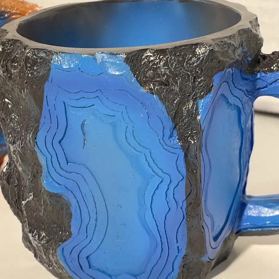 Lot Of 2 Resin Mineral Crystal Coffee Mugs With Handle Faux Mineral Crystal - Image 2 of 4