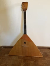 Vintage Russian Balalaika 3 Stringed Musical Intrument Wood 26" L x 17"