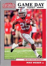 2019 Panini Contenders Draft Picks Collegiate #39 Mike Weber Game Day Ticket