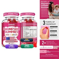 Magnesium Glycinate Gummies Kids Adults Melatonin Free Citrate Malate B6 D3