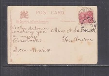 NEW SOUTH WALES, BOMBALA cds., 1905 Xmas ppc. 1d. to Goulburn via Cooma.