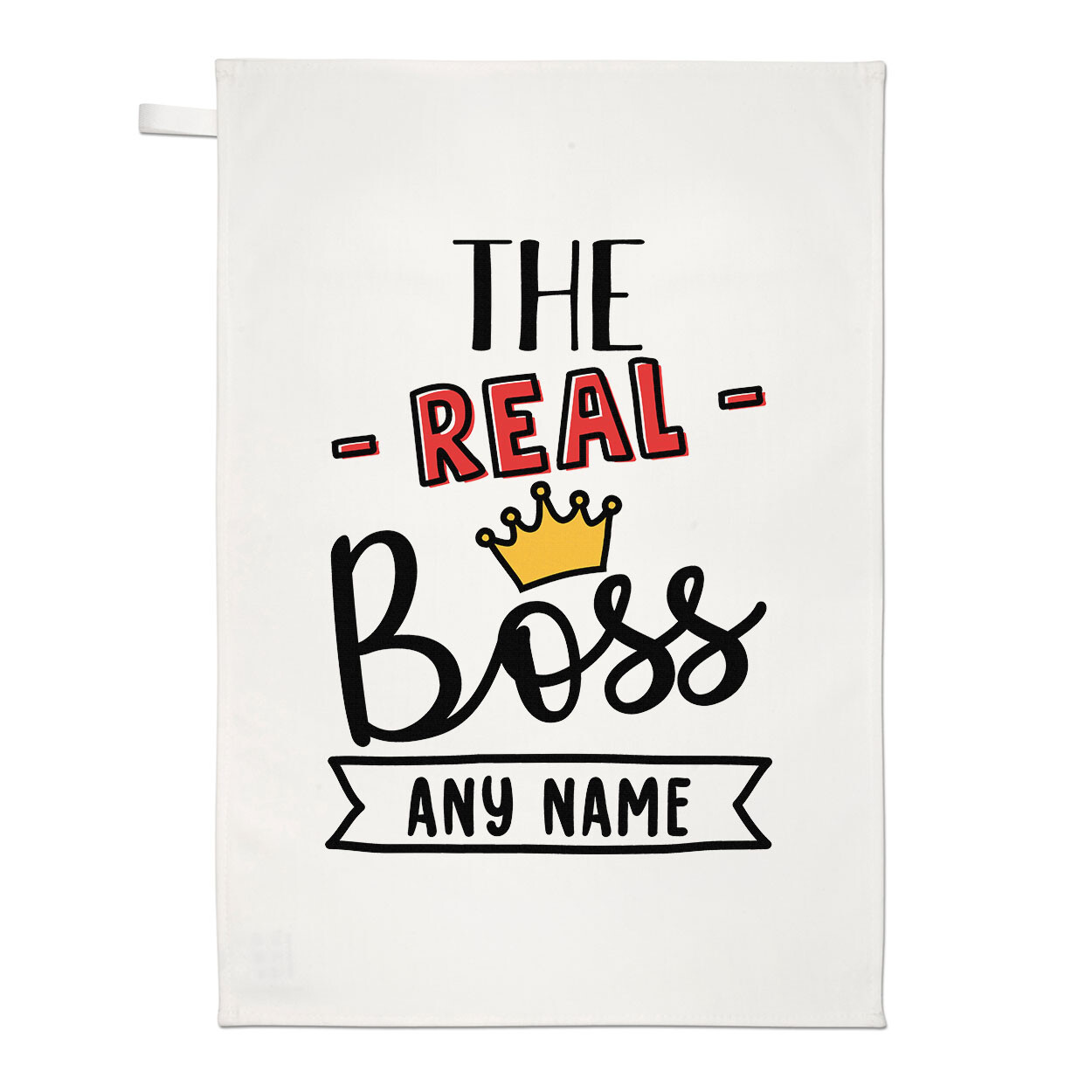 Personalised The Real Boss Tea Towel Work Manager Worlds Best Awesome