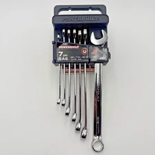 Powerbuilt Long Handle SAE Combination Wrench Set 7pc NOS